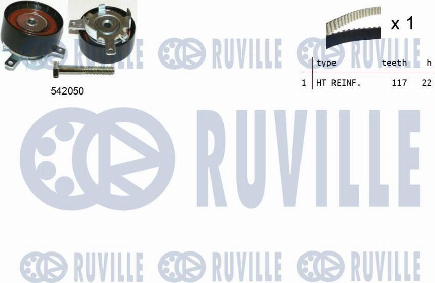 Ruville 550337 - Комплект зубчатого ремня ГРМ www.autospares.lv