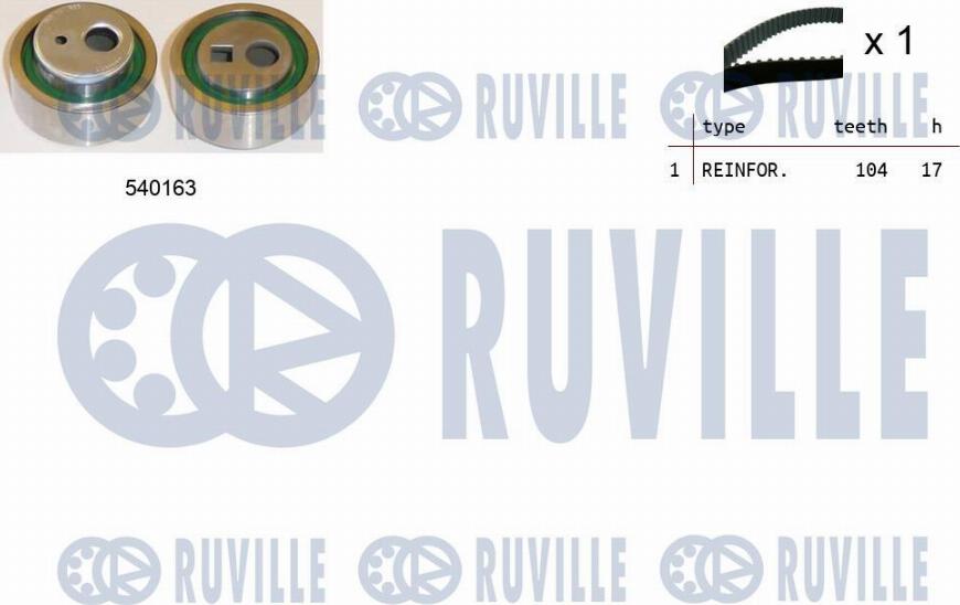 Ruville 550329 - Комплект зубчатого ремня ГРМ www.autospares.lv