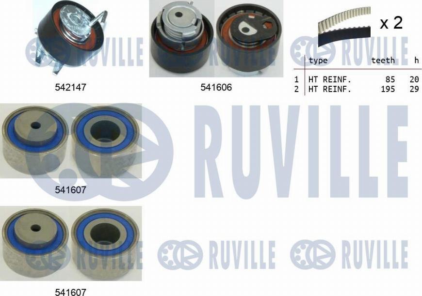 Ruville 550322 - Zobsiksnas komplekts autospares.lv