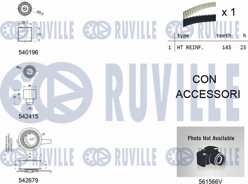 Ruville 5503762 - Ūdenssūknis + Zobsiksnas komplekts www.autospares.lv