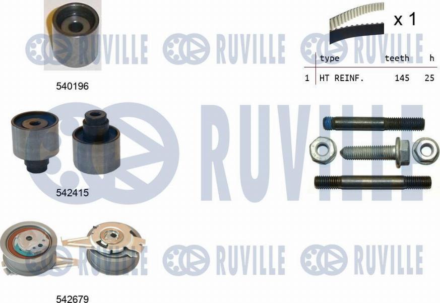 Ruville 550376 - Комплект зубчатого ремня ГРМ www.autospares.lv