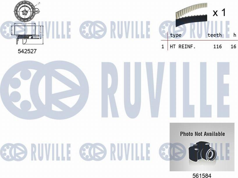 Ruville 5503721 - Ūdenssūknis + Zobsiksnas komplekts www.autospares.lv