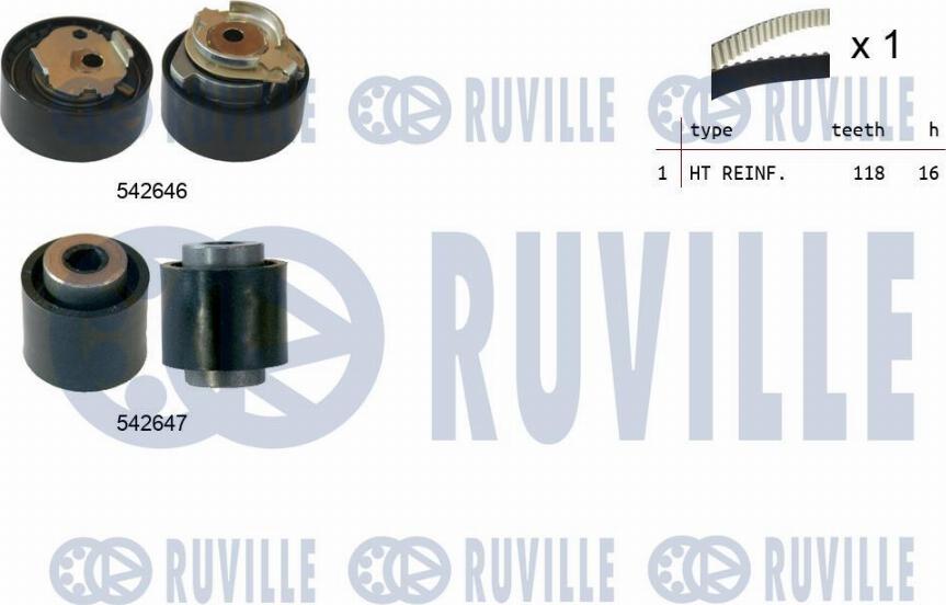 Ruville 550377 - Комплект зубчатого ремня ГРМ www.autospares.lv