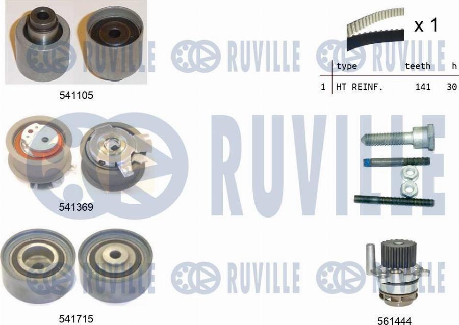 Ruville 5502992 - Ūdenssūknis + Zobsiksnas komplekts www.autospares.lv