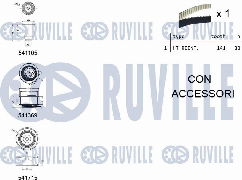 Ruville 550299 - Zobsiksnas komplekts www.autospares.lv