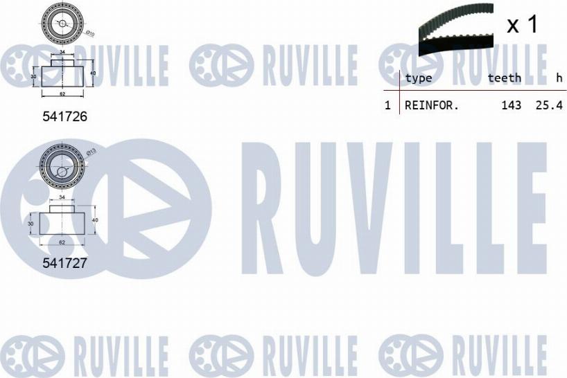 Ruville 550295 - Комплект зубчатого ремня ГРМ www.autospares.lv