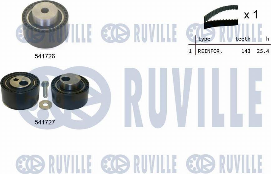 Ruville 550295 - Комплект зубчатого ремня ГРМ www.autospares.lv