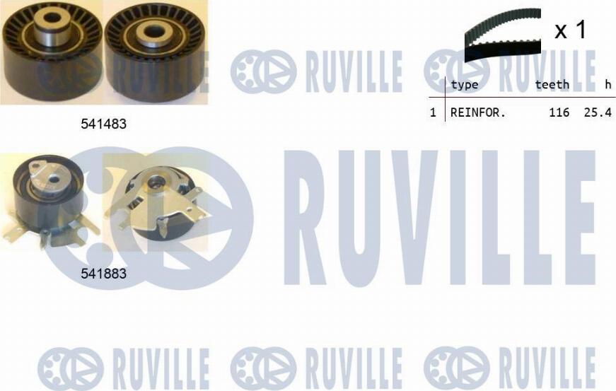 Ruville 550296 - Комплект зубчатого ремня ГРМ www.autospares.lv