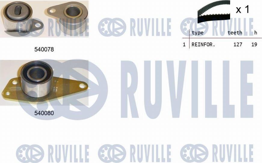 Ruville 550243 - Комплект зубчатого ремня ГРМ www.autospares.lv