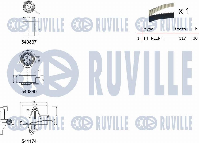 Ruville 550255 - Zobsiksnas komplekts www.autospares.lv