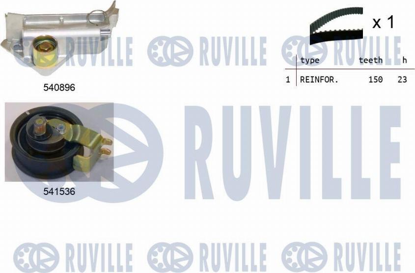 Ruville 550251 - Комплект зубчатого ремня ГРМ www.autospares.lv