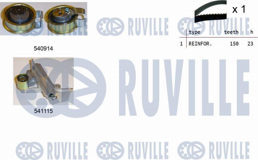 Ruville 550257 - Комплект зубчатого ремня ГРМ www.autospares.lv