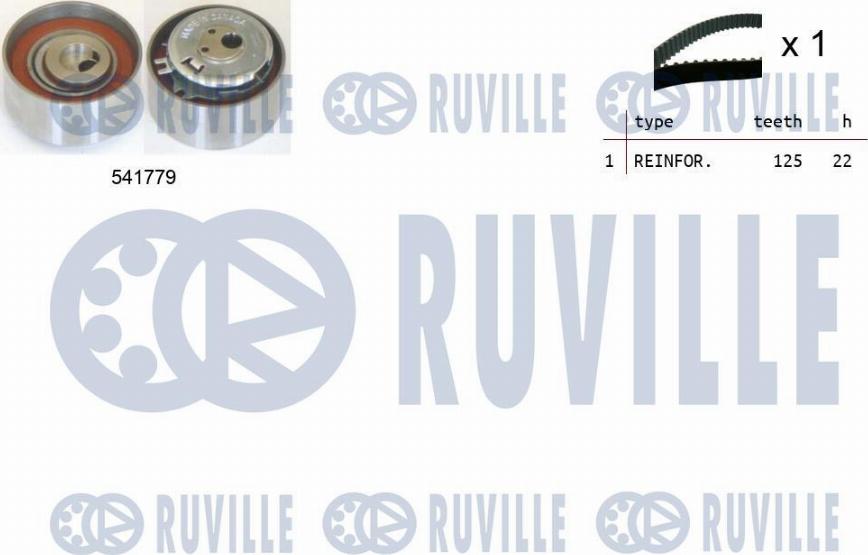 Ruville 550265 - Комплект зубчатого ремня ГРМ www.autospares.lv