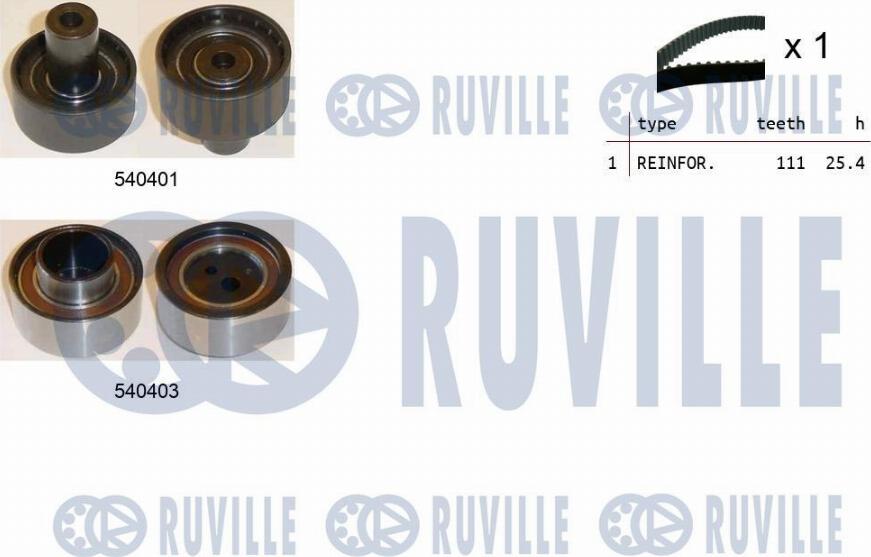 Ruville 550207 - Комплект зубчатого ремня ГРМ www.autospares.lv