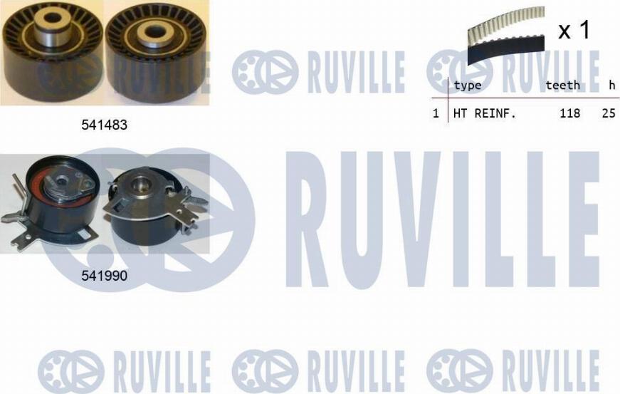 Ruville 550280 - Комплект зубчатого ремня ГРМ www.autospares.lv