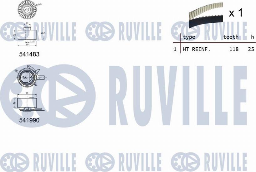 Ruville 550280 - Комплект зубчатого ремня ГРМ www.autospares.lv