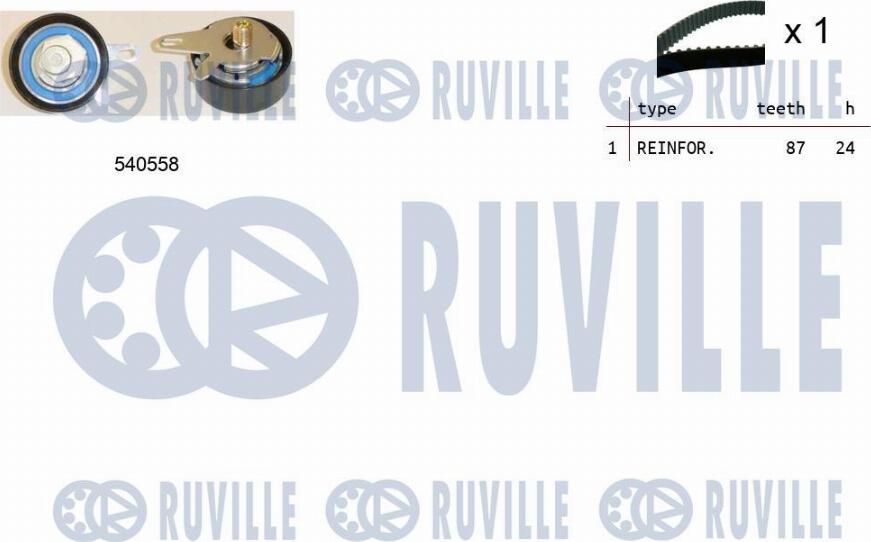 Ruville 550281 - Комплект зубчатого ремня ГРМ www.autospares.lv