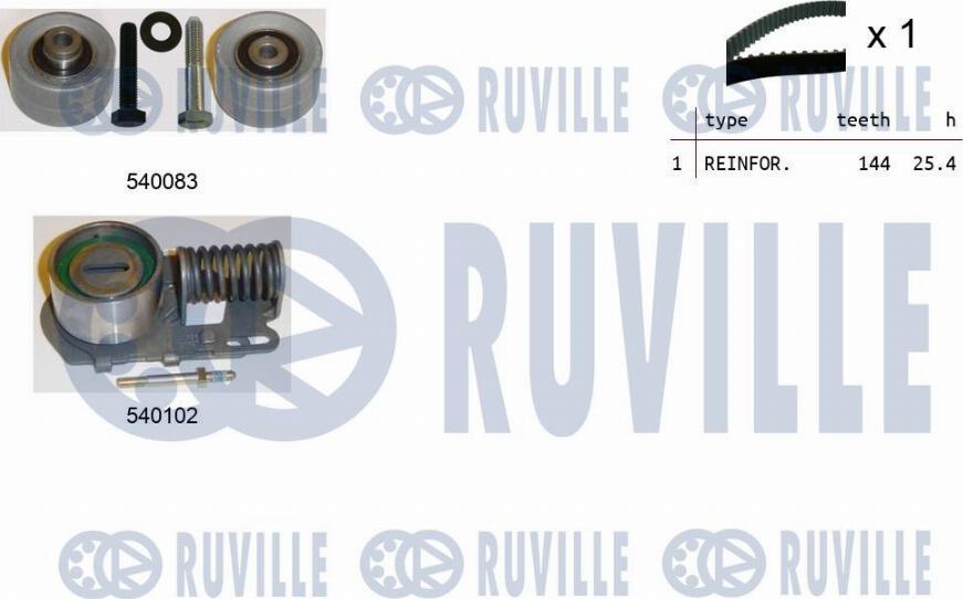 Ruville 550239 - Комплект зубчатого ремня ГРМ www.autospares.lv