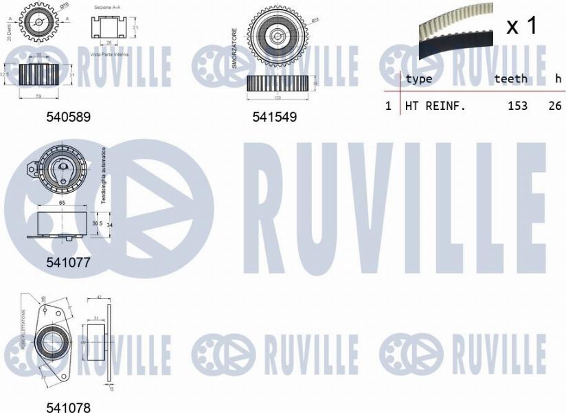 Ruville 550238 - Zobsiksnas komplekts www.autospares.lv