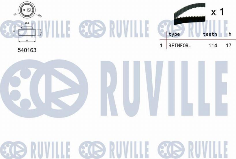 Ruville 550224 - Комплект зубчатого ремня ГРМ www.autospares.lv