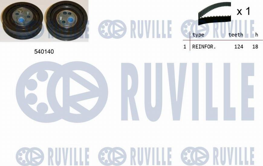 Ruville 550227 - Комплект зубчатого ремня ГРМ www.autospares.lv