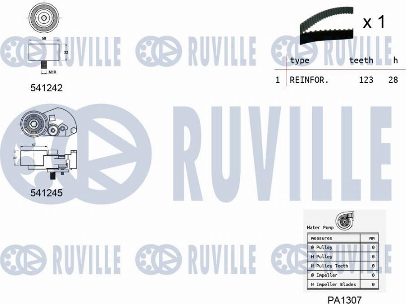 Ruville 5502751 - Ūdenssūknis + Zobsiksnas komplekts www.autospares.lv