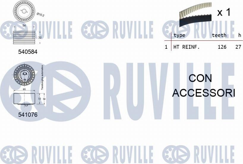 Ruville 550277 - Timing Belt Set www.autospares.lv