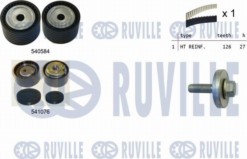 Ruville 550277 - Комплект зубчатого ремня ГРМ www.autospares.lv