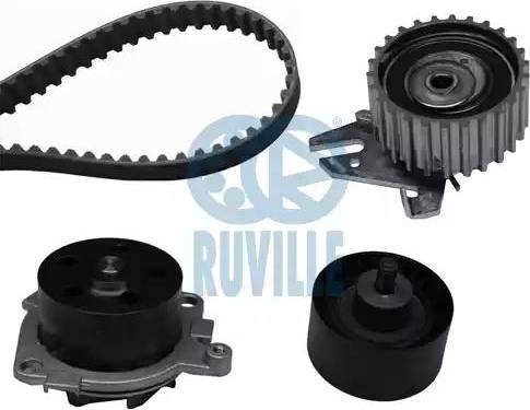 Ruville 55850721 - Водяной насос + комплект зубчатого ремня ГРМ www.autospares.lv