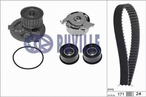 Ruville 55342701 - Ūdenssūknis + Zobsiksnas komplekts autospares.lv