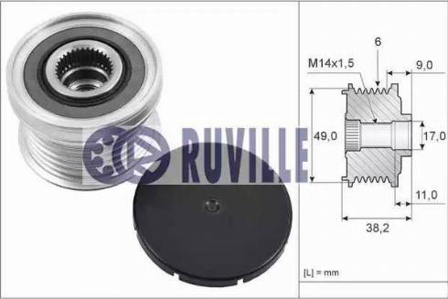 Ruville 55269 - Piedziņas skriemelis, Ģenerators www.autospares.lv