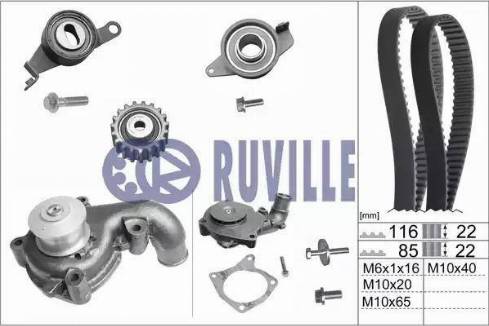 Ruville 55214701 - Ūdenssūknis + Zobsiksnas komplekts www.autospares.lv