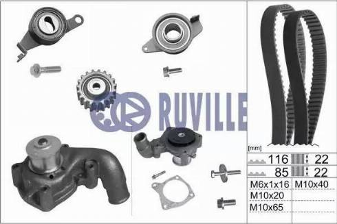 Ruville 55214702 - Ūdenssūknis + Zobsiksnas komplekts autospares.lv