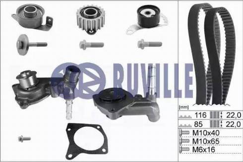 Ruville 55214713 - Ūdenssūknis + Zobsiksnas komplekts autospares.lv