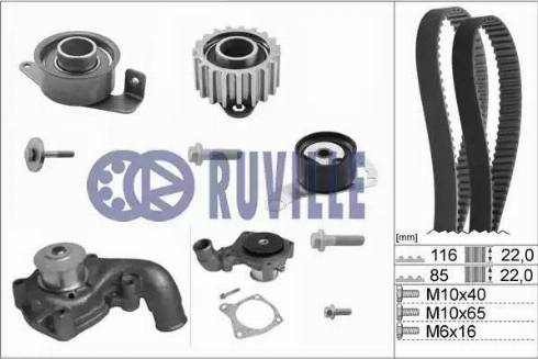 Ruville 55214712 - Ūdenssūknis + Zobsiksnas komplekts www.autospares.lv