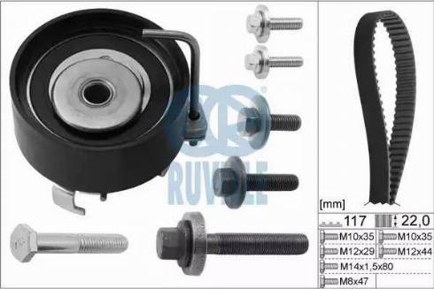 Ruville 5528270 - Комплект зубчатого ремня ГРМ www.autospares.lv