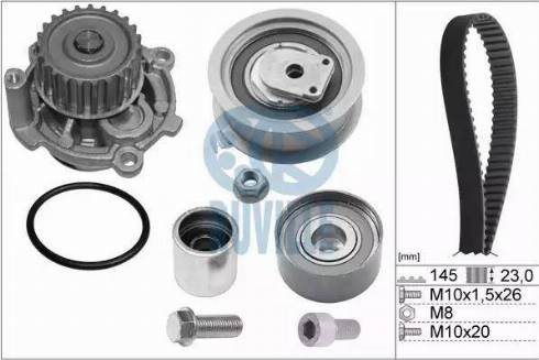 Ruville 55769701 - Ūdenssūknis + Zobsiksnas komplekts www.autospares.lv