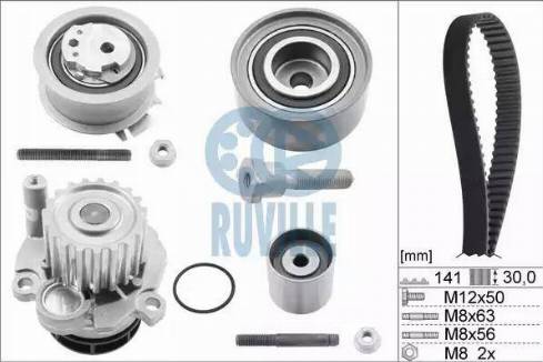 Ruville 55766711 - Ūdenssūknis + Zobsiksnas komplekts autospares.lv