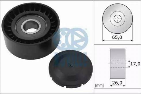 Ruville 55787 - Pulley, v-ribbed belt www.autospares.lv