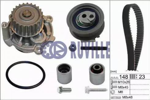 Ruville 55772701 - Ūdenssūknis + Zobsiksnas komplekts www.autospares.lv