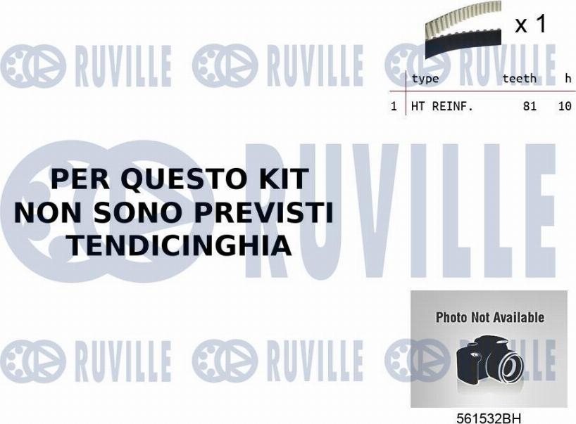 Ruville 55B0042 - Водяной насос + комплект зубчатого ремня ГРМ www.autospares.lv