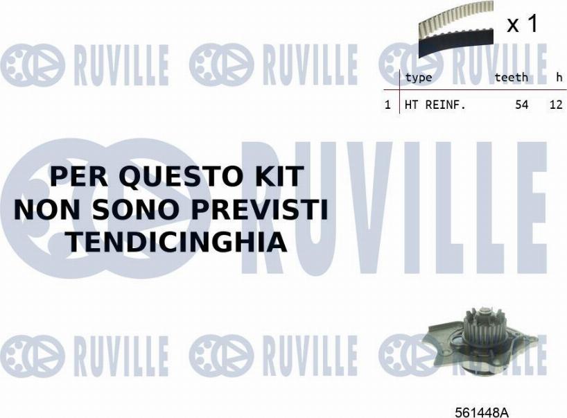 Ruville 55B0021 - Water Pump & Timing Belt Set www.autospares.lv