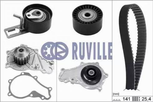 Ruville 56664711 - Водяной насос + комплект зубчатого ремня ГРМ www.autospares.lv