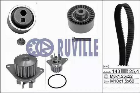 Ruville 56602701 - Водяной насос + комплект зубчатого ремня ГРМ www.autospares.lv