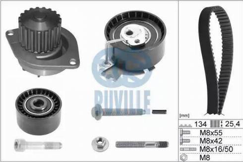 Ruville 56638701 - Ūdenssūknis + Zobsiksnas komplekts www.autospares.lv