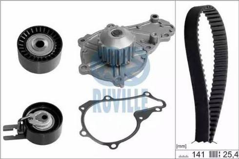 Ruville 56676731 - Водяной насос + комплект зубчатого ремня ГРМ www.autospares.lv