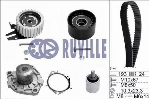 Ruville 56036721 - Ūdenssūknis + Zobsiksnas komplekts www.autospares.lv