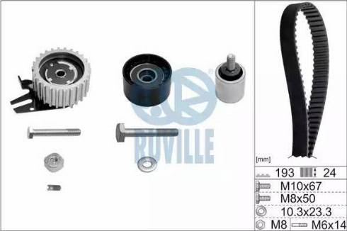 Ruville 5603672 - Комплект зубчатого ремня ГРМ www.autospares.lv