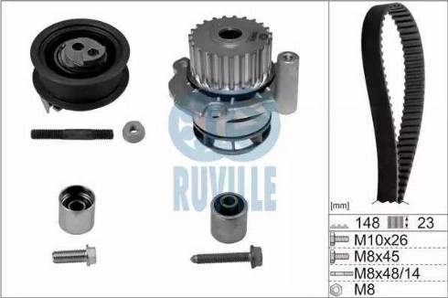 Ruville 56368701 - Ūdenssūknis + Zobsiksnas komplekts autospares.lv