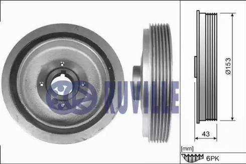 Ruville 515901 - Piedziņas skriemelis, Kloķvārpsta www.autospares.lv